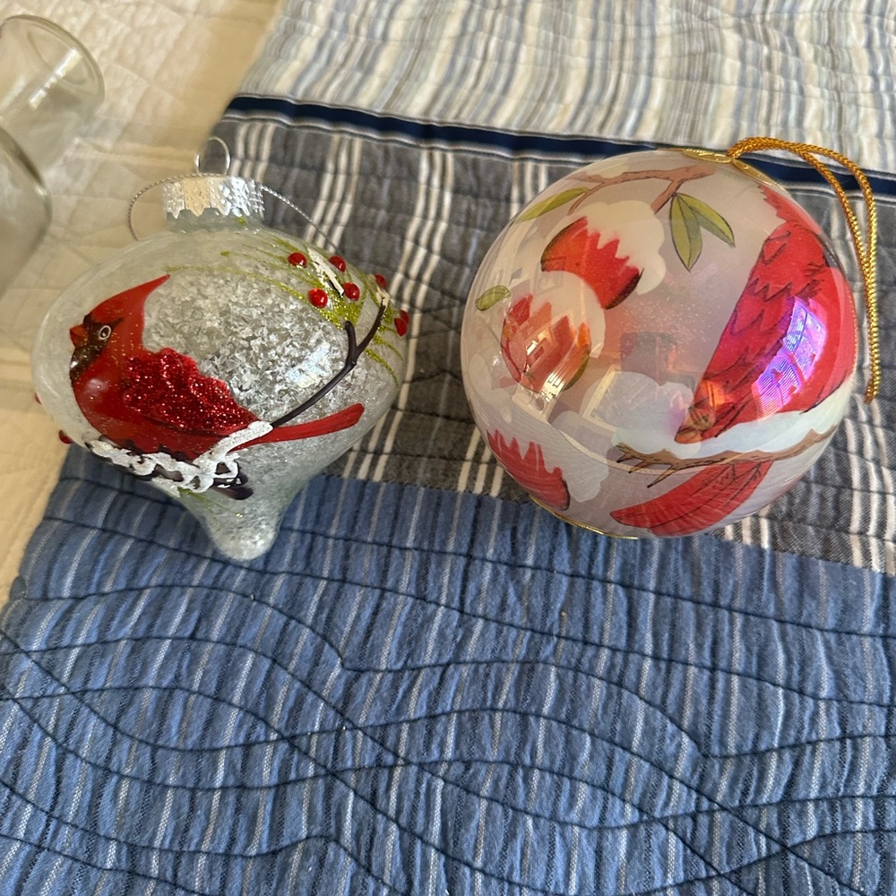 Festive Red and Silver Holiday Ornaments
